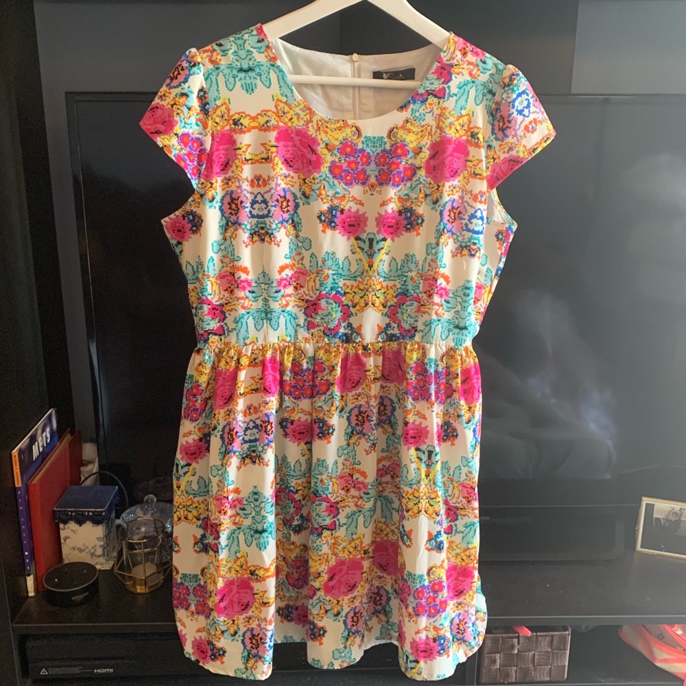 Modcloth pixelated floral dress